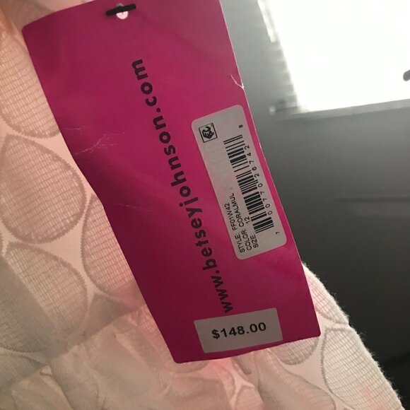 Betsy Johnson Pink Ombre Tear Drop Layered Lace Dress Size 12 - Picture 9 of 9